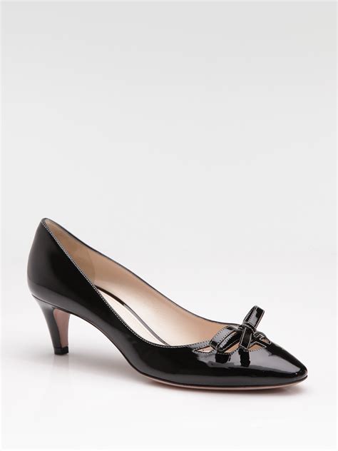 prada patent bow pumps|Patent leather pumps .